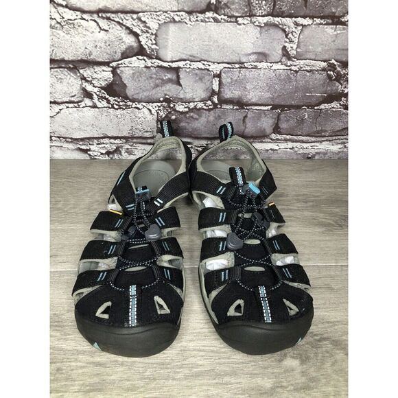 KEEN Black Blue Textile Synthetic Drawstring Hiking Sandas Women Sz 9M US/39.5EU - Picture 15 of 16